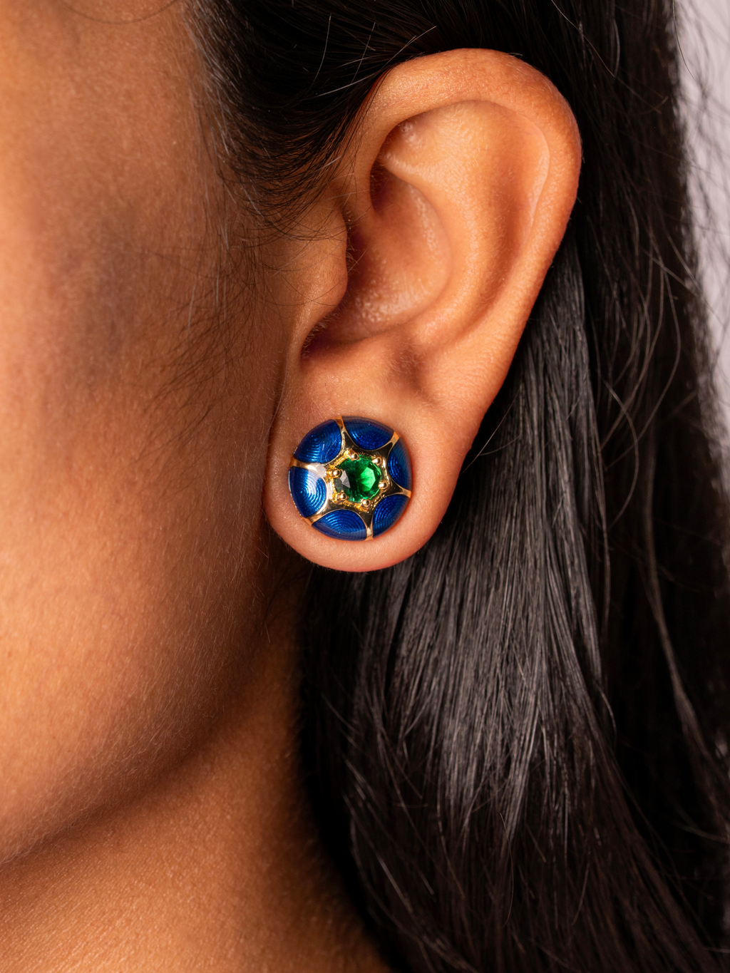 Marine Enamel Earrings