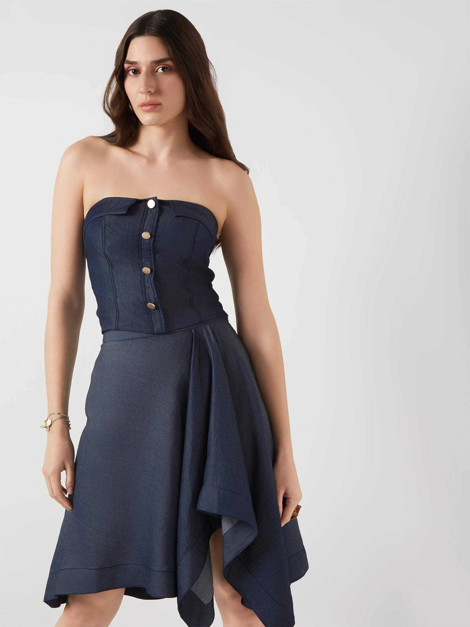 Tencel Denim Drape Skirt