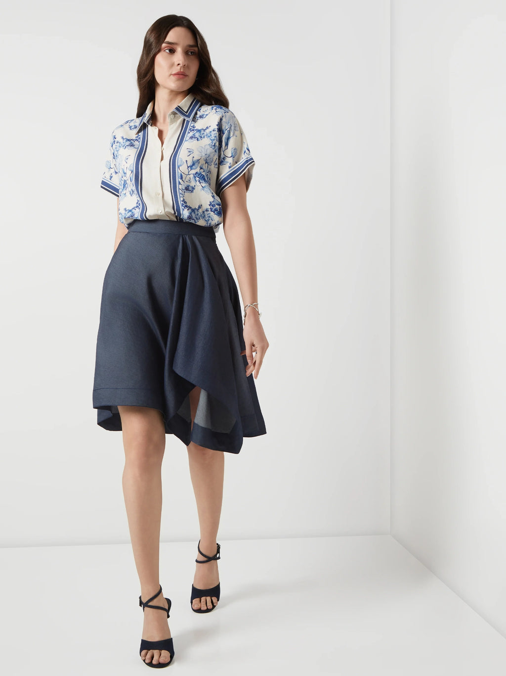 Tencel Denim Drape Skirt