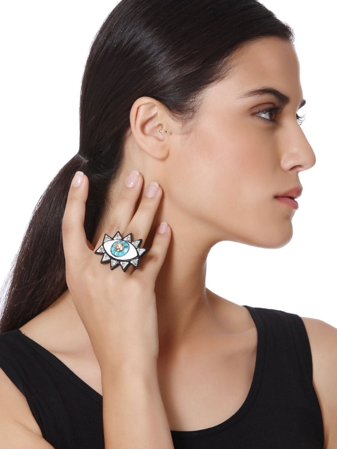 Evil Eye Ring Black