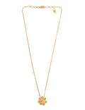 Pearly Golden Flower Pendant Necklace - Gold