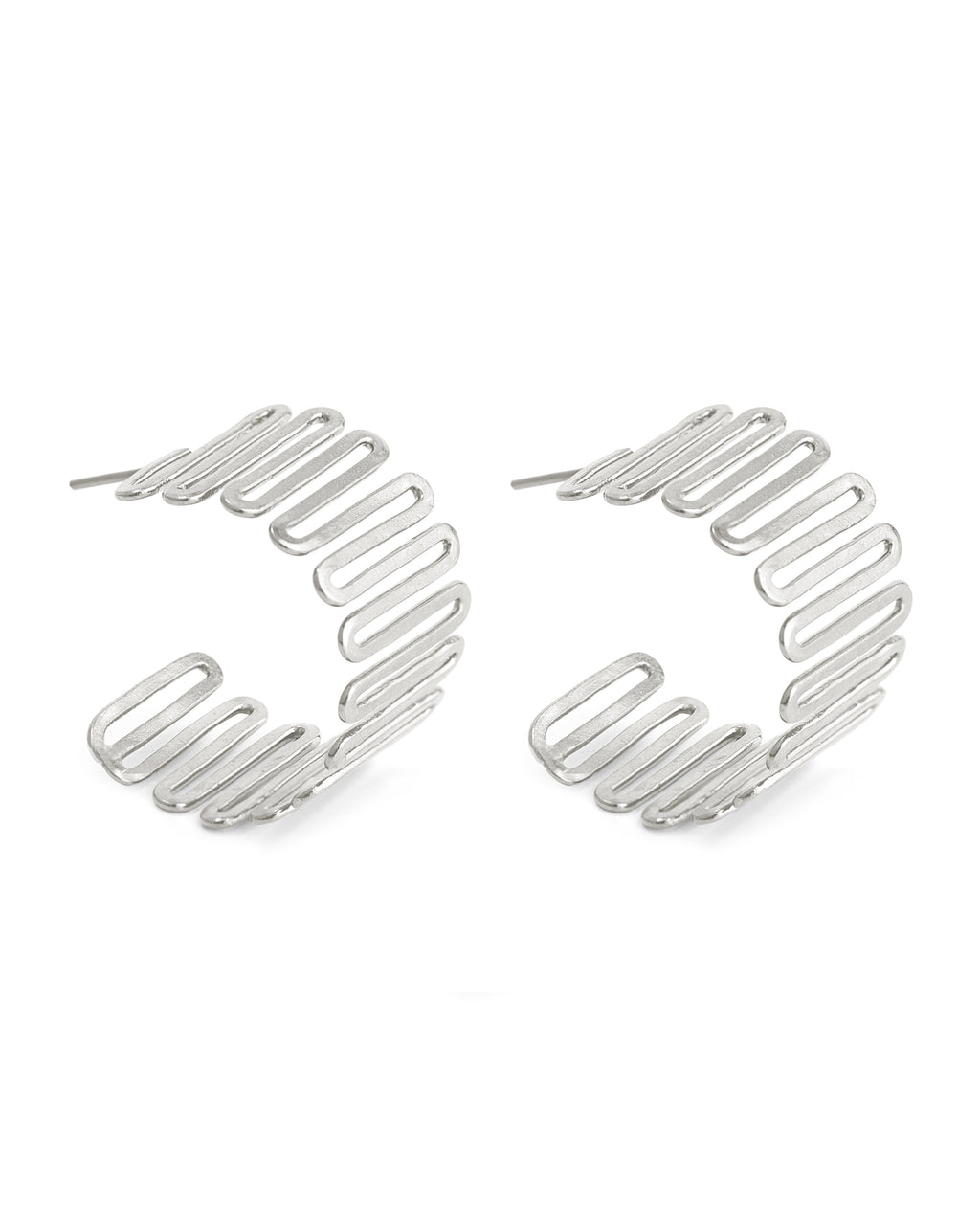 Silver Spiral Meadow Earrings - Silver