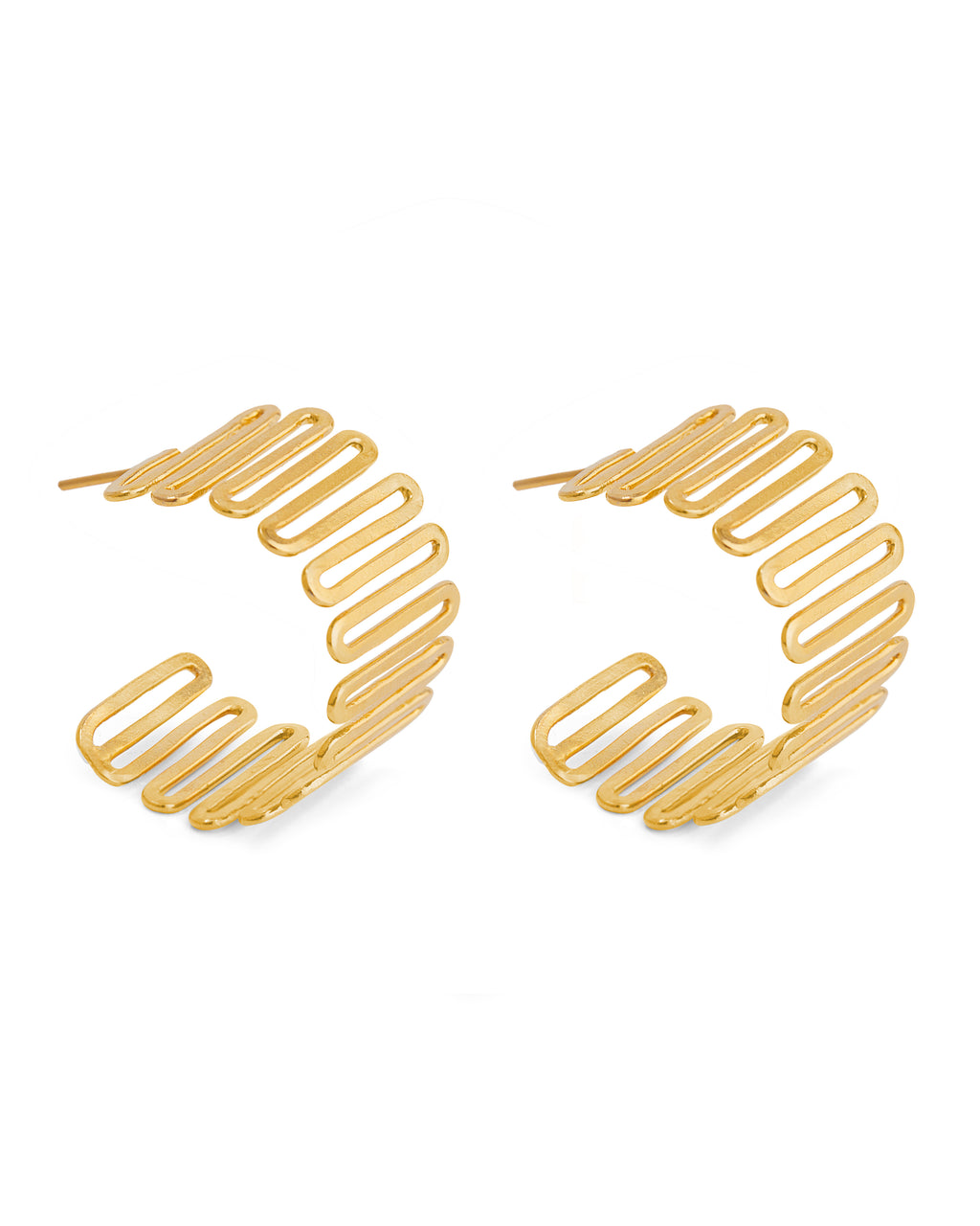 Golden Spiral Meadow Earrings - Gold