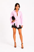 Lace shorts co-ord set Pink