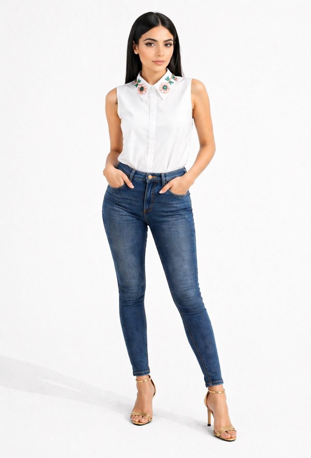 Statement Collar White Shirt