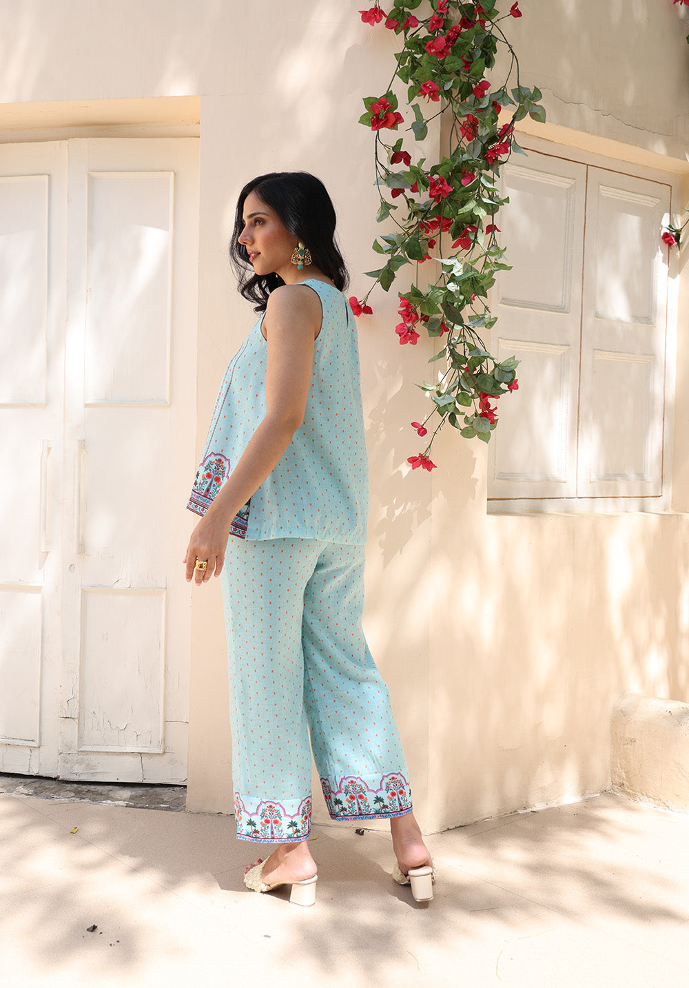 Side view of Birdsong coord set for women