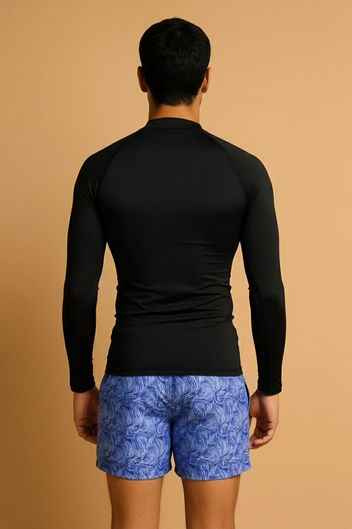 Men's Surfing Rash Guard Long Sleeve - Borne Black view 2 — SHOREBORNE, The Curated Collective