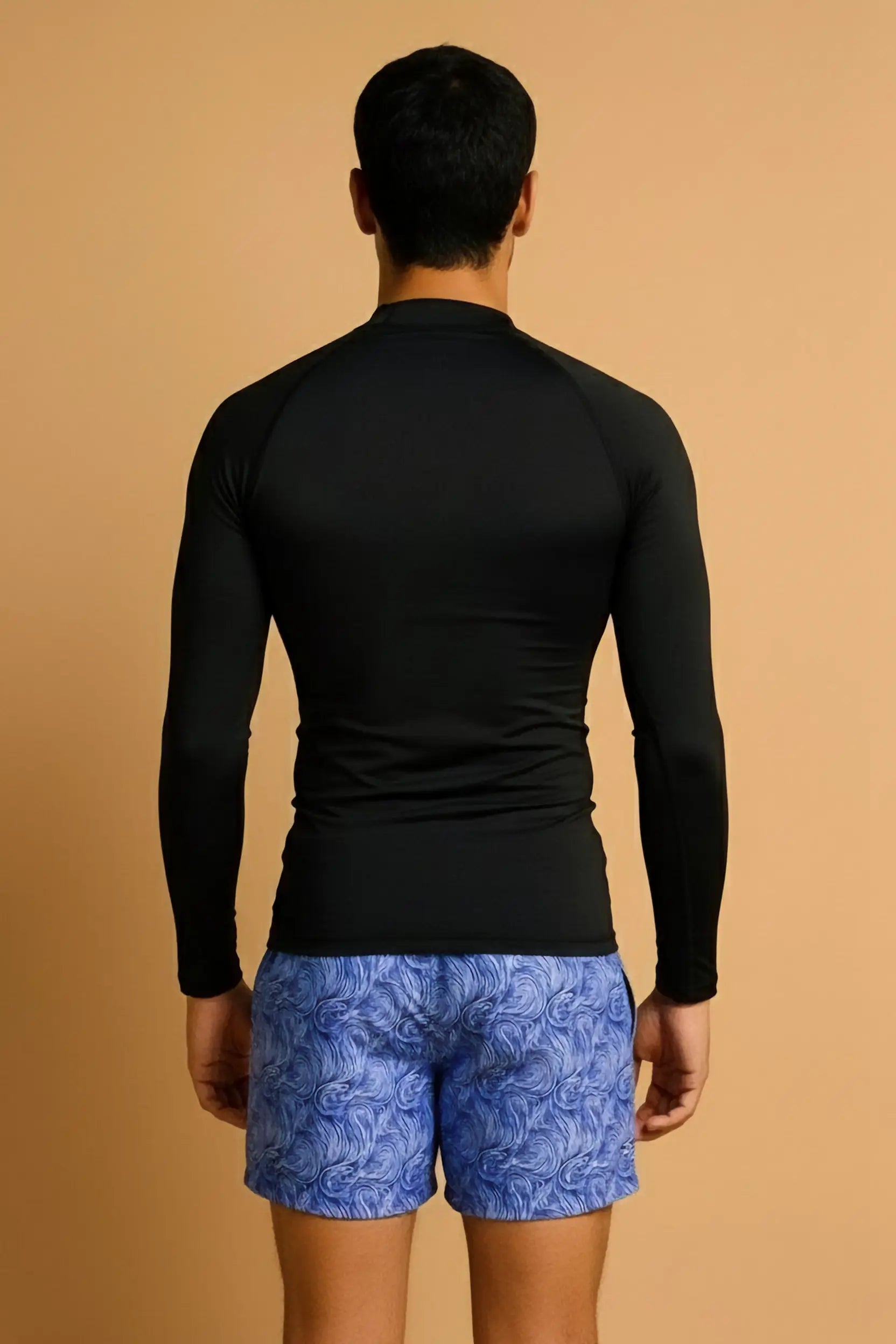 Men's Surfing Rash Guard Long Sleeve - Borne Black