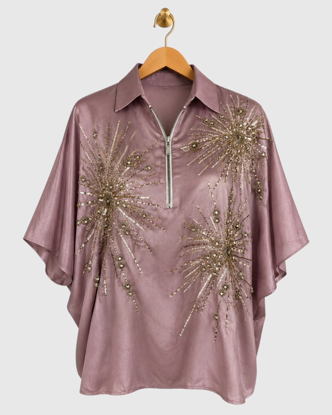 Metallic Pink Gold Sunburst Shirt — view 1