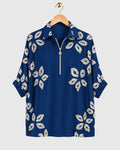 Blue Floral Tie-Dye Shirt — view 1