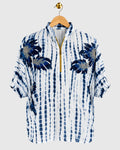 White & Blue Sequin Shoulder Tie-Dye Shirt — view 1
