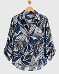 Blue Printed Sequin Shirt — view 1