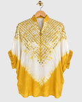 Yellow V-Shibori Zip Shirt — view 1