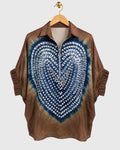 Brown & Blue Heart Zip Shirt — view 1