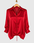 Red Satin Chain Shirt — view 1