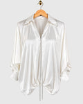 White Satin Chain Shirt — view 1