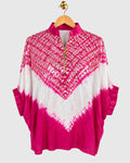 Pink V-Shibori Zip Shirt — view 1