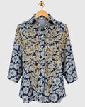 Blue Embossed Denim Shirt — view 1