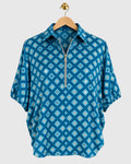 Blue Ajrak Print Shirt — view 1