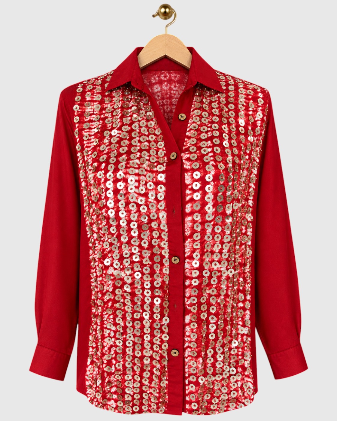 Red Stripe Tie-Dye Shirt — view 1