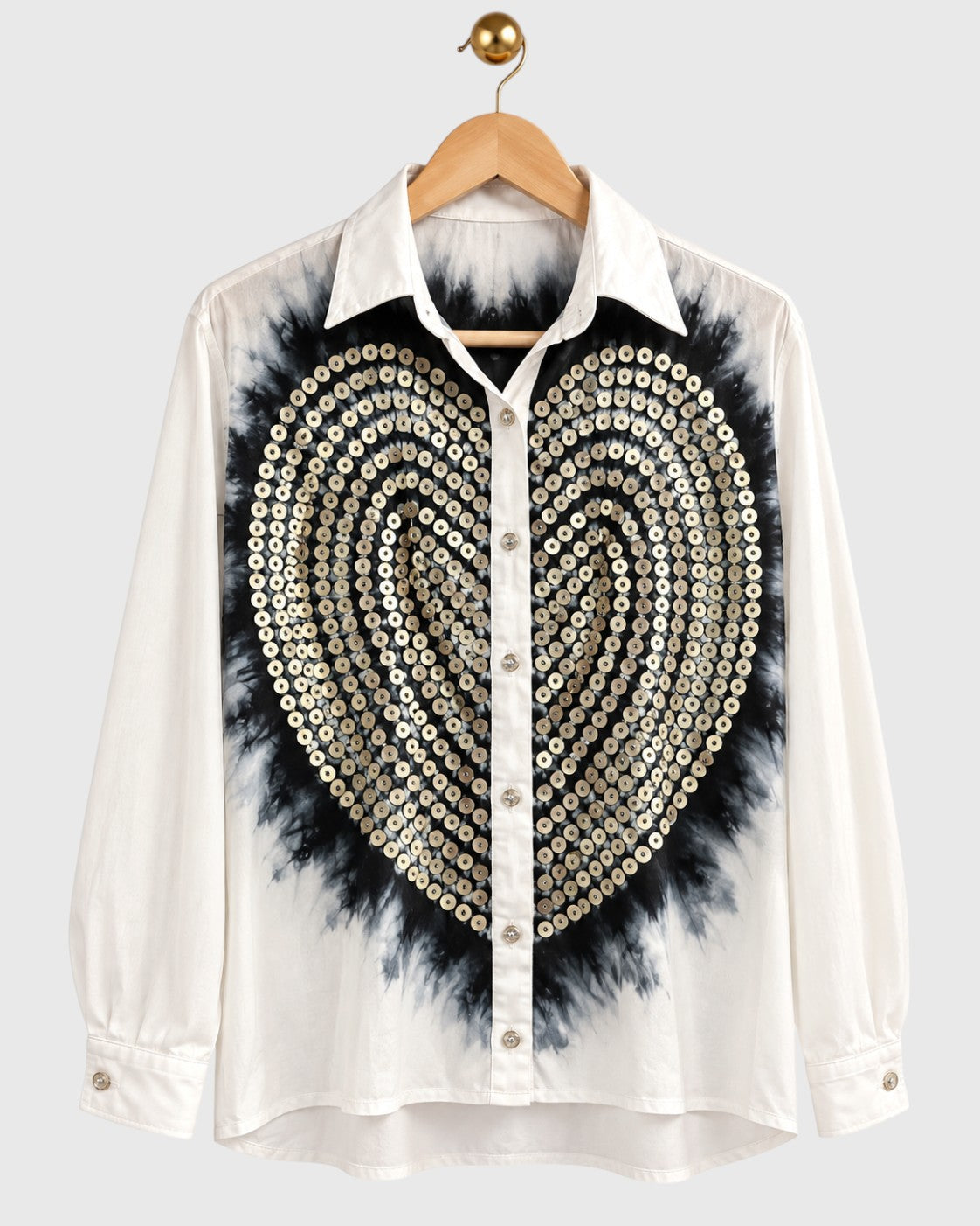 White & Black Heart Shirt — view 1
