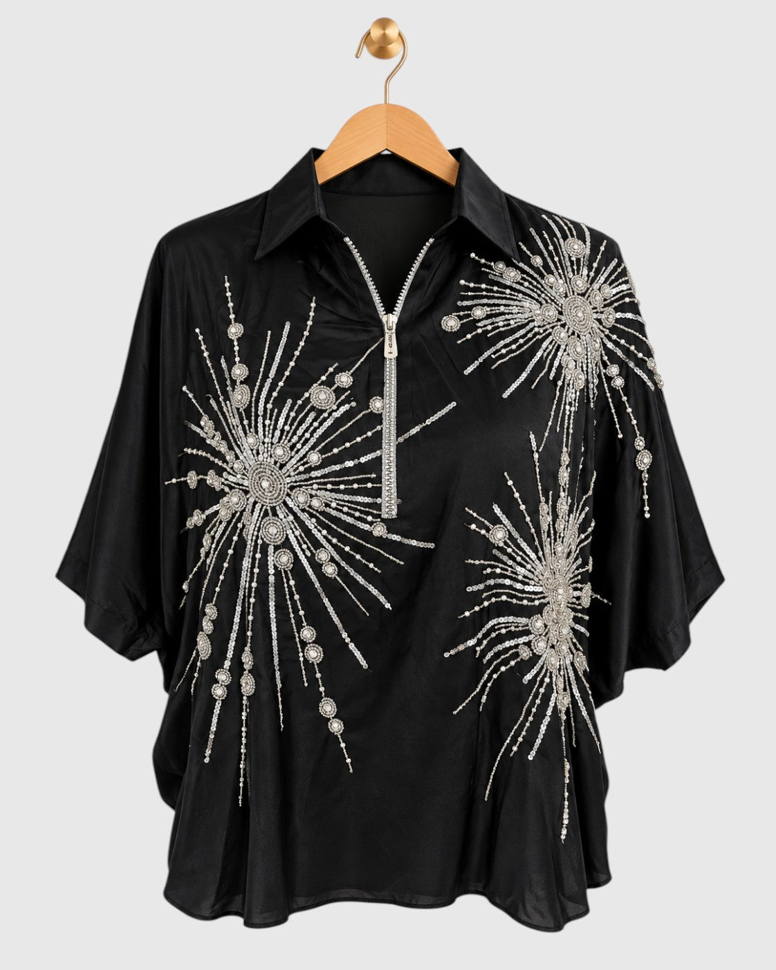 Black Silver Sunburst Shirt — view 1