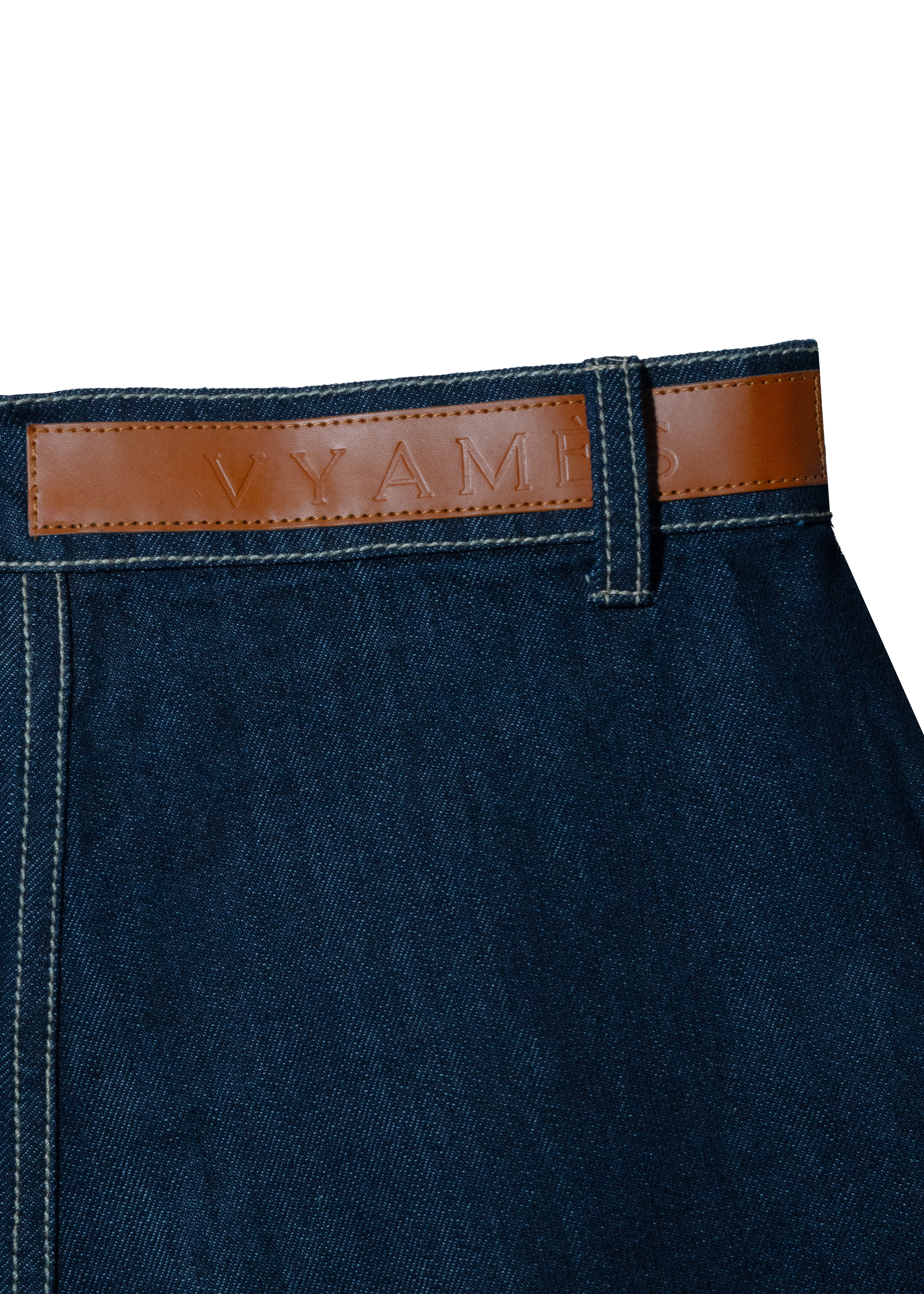 Modern chaupar high waisted denim shorts