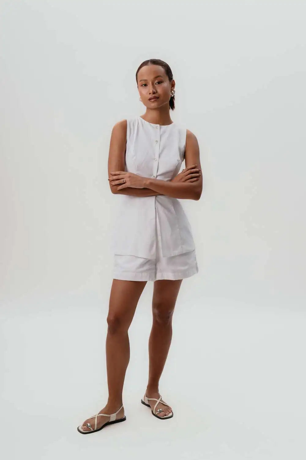 Celine Vest White