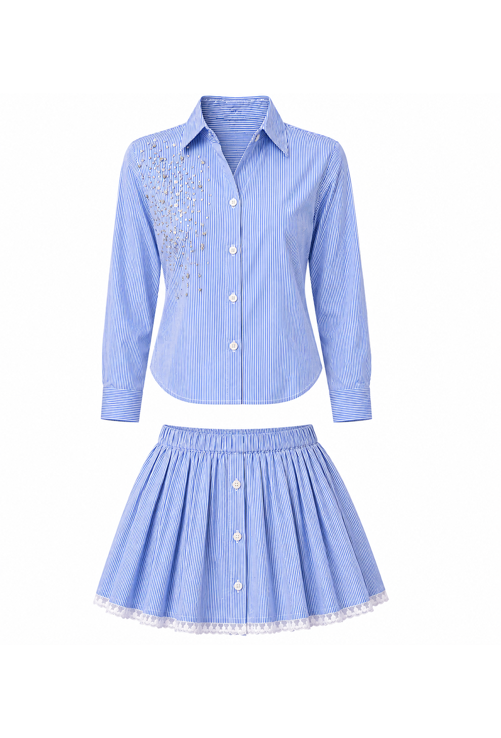Luna Lace Hem skirt set