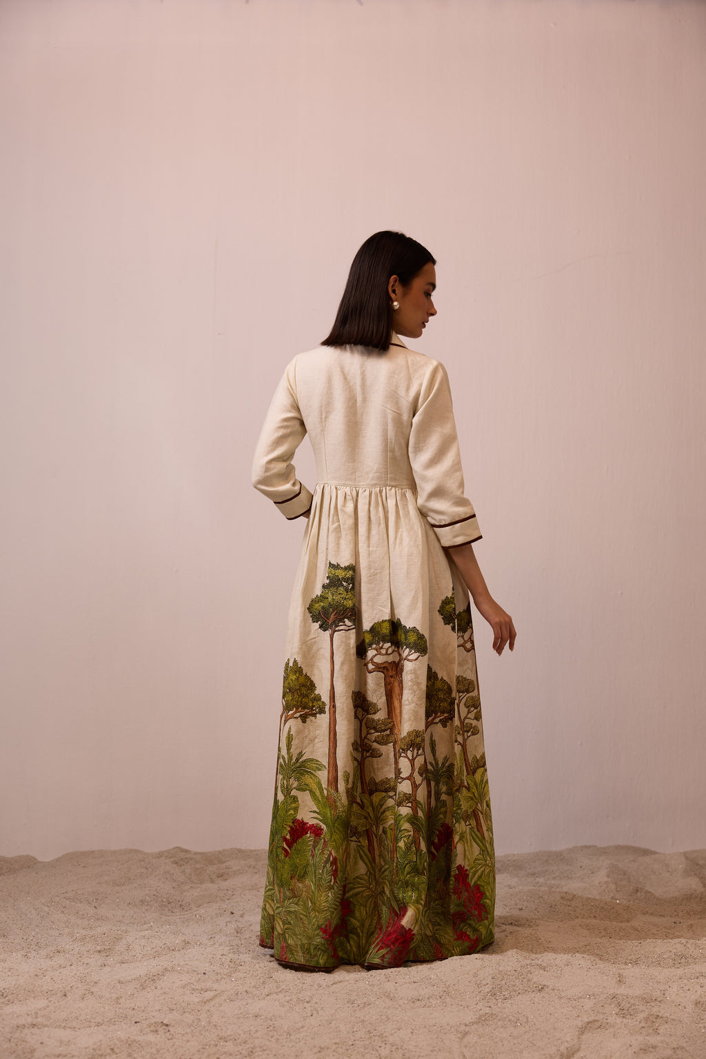 Verdant Linen Shirt Dress