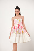 Kay Floral Linen Tube Dress