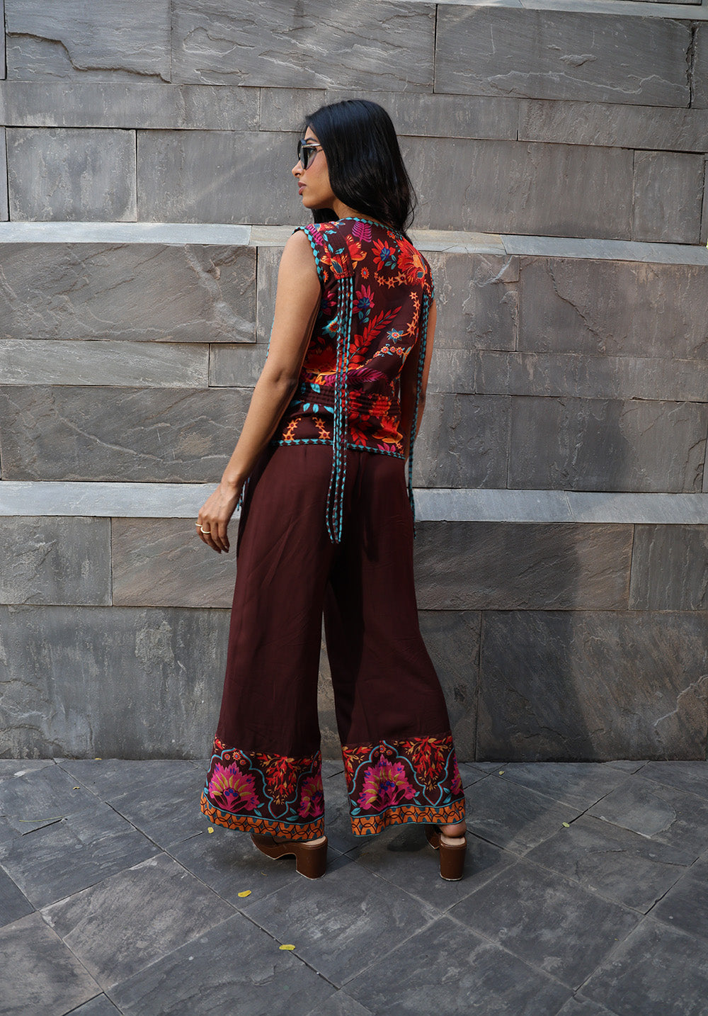 Back view of Serena floral coord set